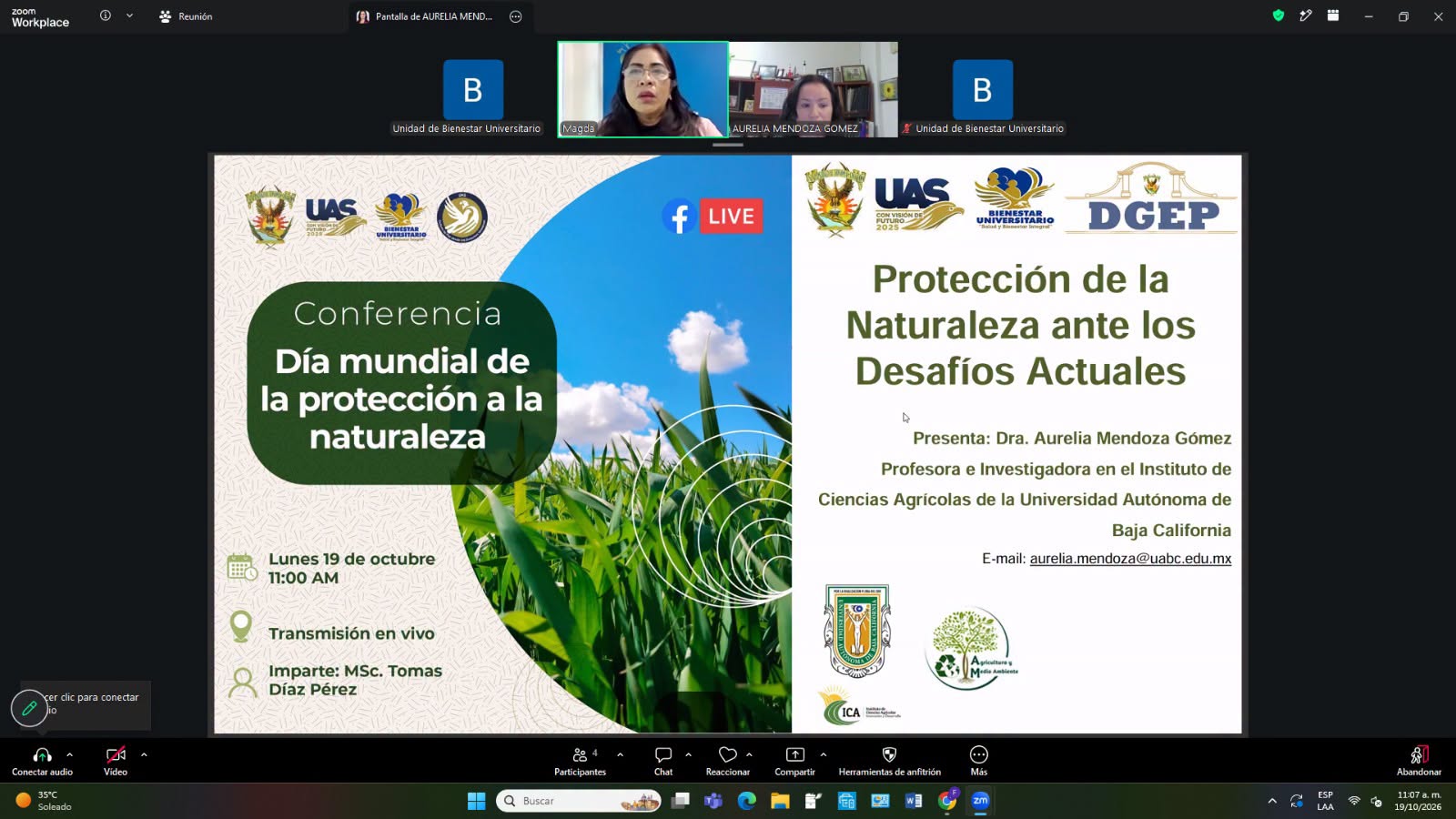 UAS fortalece la conciencia ambiental con conferencia internacional sobre la protección a la naturaleza